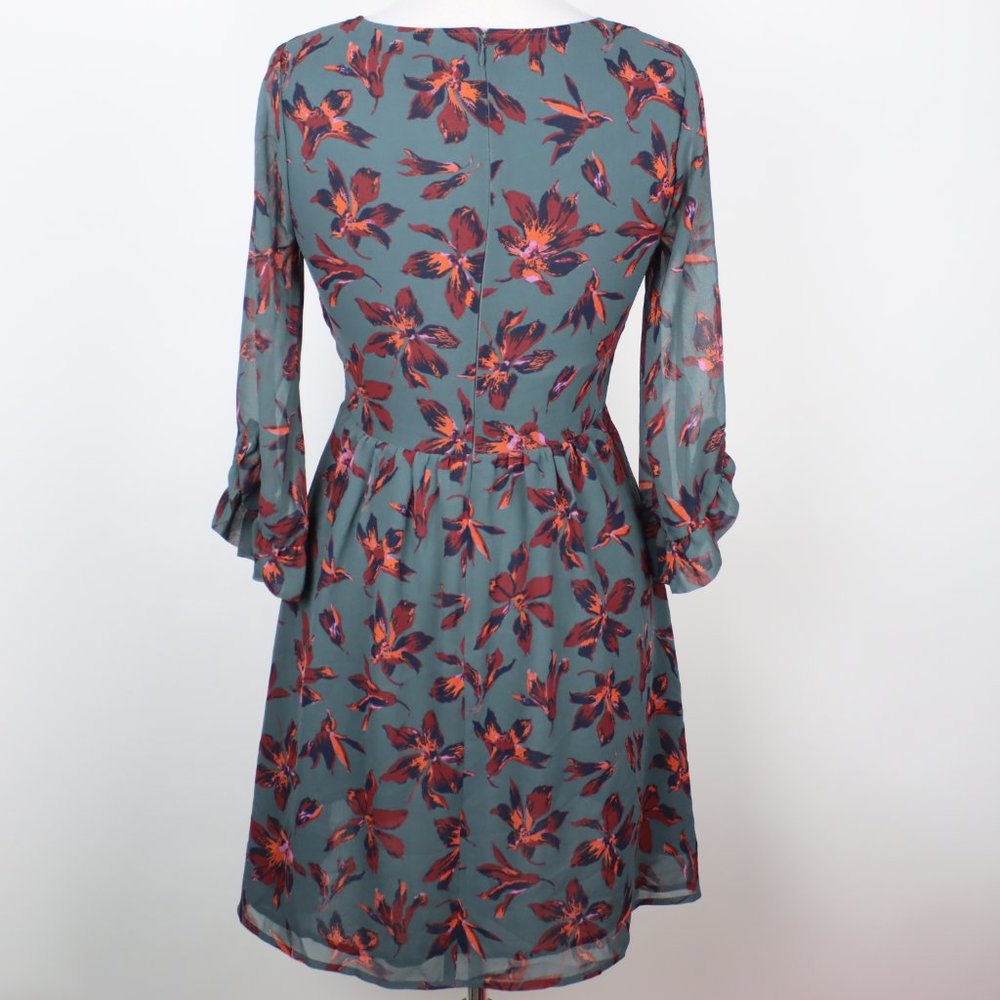 Madewell Womens Size 0 Moonblossom Ruffle-Sleeve Dress - Picture 2 of 6